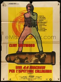 7t691 MAGNUM FORCE Italian 1p 1973 different Ferrini art of Eastwood as Dirty Harry on huge bullet!