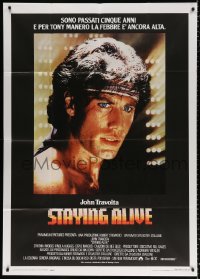 7t605 STAYING ALIVE Italian 1p 1983 great c/u of John Travolta in Saturday Night Fever sequel!
