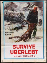 7t598 SURVIVE Italian 1p 1976 Supervivientes de los Andes, true cannibalism story, different & rare!