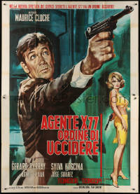 7t546 AGENT X-77 ORDERS TO KILL Italian 2p 1966 Gasparri art of spy Barray & sexy Sylva Koscina!