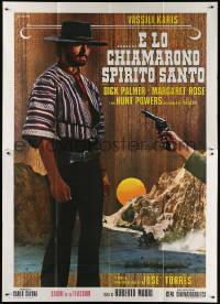 7t543 AND HIS NAME WAS HOLY GHOST Italian 2p 1971 great spaghetti western art by G. Calma!