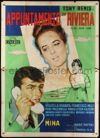 7t541 APPUNTAMENTO IN RIVIERA Italian 2p 1962 Manno art of Tony Rennis & pretty singer Mina, rare!