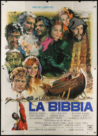 7t533 BIBLE Italian 2p 1967 John Huston's La Bibbia, Cesselon art of Biblical figures, ultra rare!