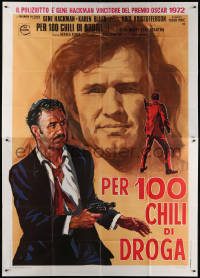 7t521 CISCO PIKE Italian 2p 1972 cool different art of Gene Hackman with gun & Kris Kristofferson!