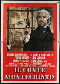7t517 COUNT OF MONTE CRISTO Italian 2p 1976 cool art of Richard Chamberlain in the title role!