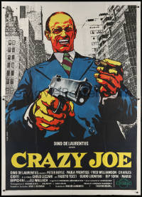 7t516 CRAZY JOE Italian 2p 1974 different Casaro art of Peter Boyle as mafioso Joey Gallo!