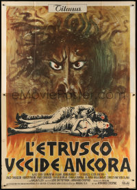 7t512 DEAD ARE ALIVE Italian 2p 1972 great artwork image of demonic zombie over dead bodies!