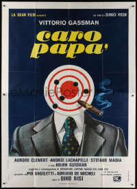 7t510 DEAR FATHER Italian 2p 1979 Dino Risi's Caro papa, man with target head smoking cigar!