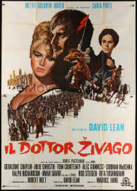 7t502 DOCTOR ZHIVAGO Italian 2p 1966 Omar Sharif, Julie Christie, David Lean epic, Terpning art!