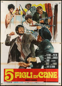 7t483 GREAT GANG WAR Italian 2p 1969 cool crime artwork of Bootleggers by Giorgio Olivetti!