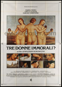 7t472 IMMORAL WOMEN Italian 2p 1979 Walerian Borowczyk's Les Heroines du mal, Raphael nude art!