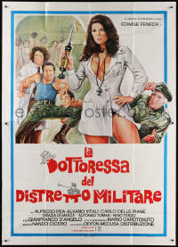 7t460 LADY MEDIC Italian 2p 1976 Sciotti art of sexy near-naked doctor Edwige Fenech with needle!