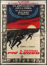 7t452 LONGEST DAY Italian 2p R1969 Zanuck's World War II D-Day movie with 42 international stars!