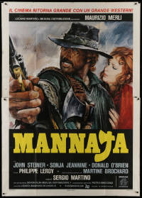 7t448 MAN CALLED BLADE Italian 2p 1979 Sergio Martino's Mannaja, cool spaghetti western art!