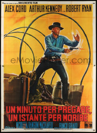 7t446 MINUTE TO PRAY, A SECOND TO DIE Italian 2p 1968 spaghetti western art of Alex Cord with gun!