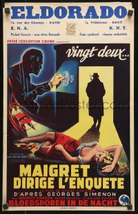 7w391 MAIGRET DIRIGE L'ENQUETE Belgian 1958 completely different art of detective Maurice Manson!