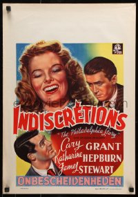 7w403 PHILADELPHIA STORY Belgian 1947 different art of Katharine Hepburn, Cary Grant & James Stewart