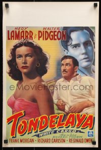 7w447 WHITE CARGO Belgian 1951 completely different art of Hedy Lamarr as Tondelayo, Pidgeon!