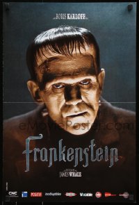 7w486 FRANKENSTEIN French 16x24 R2008 wonderful close up of Boris Karloff as the monster!