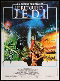 7w528 RETURN OF THE JEDI French 15x21 1983 George Lucas classic, different Michel Jouin sci-fi art!