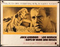 7w081 DAYS OF WINE & ROSES 1/2sh 1963 Blake Edwards, alcoholics Jack Lemmon & Lee Remick!