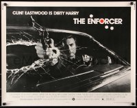 7w098 ENFORCER 1/2sh 1976 Bill Gold image of Eastwood as Dirty Harry with gun through windshield!