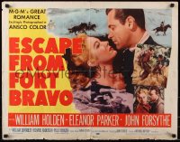 7w099 ESCAPE FROM FORT BRAVO style A 1/2sh 1953 cowboy William Holden, Eleanor Parker, John Sturges!