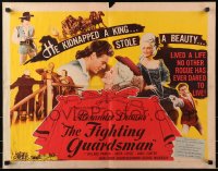 7w107 FIGHTING GUARDSMAN 1/2sh 1946 Parker & sexy Anita Louise, Alexandre Dumas, yellow background!