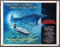 7w109 FINAL COUNTDOWN 1/2sh 1980 cool sci-fi artwork of the U.S.S. Nimitz aircraft carrier!