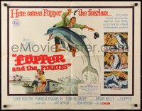 7w112 FLIPPER'S NEW ADVENTURE int'l 1/2sh 1964 Flipper the fearless is more fin-tastic than ever!