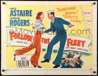 7w113 FOLLOW THE FLEET 1/2sh R1953 Fred Astaire & Ginger Rogers, music by Irving Berlin, different!