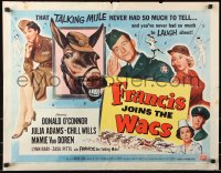 7w116 FRANCIS JOINS THE WACS style B 1/2sh 1954 Donald O'Connor & the talking mule in the Army now!