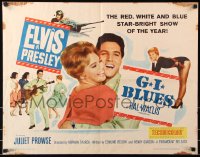 7w120 G.I. BLUES 1/2sh 1960 Elvis Presley & sexy Juliet Prowse, red, white & blue star-bright show!