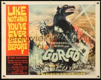 7w129 GORGO 1/2sh 1961 great artwork of giant monster terrorizing London by Joseph Smith!