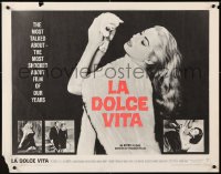 7w178 LA DOLCE VITA 1/2sh 1961 Federico Fellini, Marcello Mastroianni, sexy Anita Ekberg!
