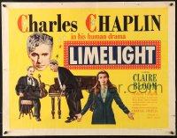 7w191 LIMELIGHT 1/2sh 1952 aging Charlie Chaplin & pretty young Claire Bloom!