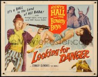 7w200 LOOKING FOR DANGER style B 1/2sh 1957 The Bowery Boys in the land of Ali Baba w/ 1001 harem dolls!