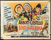 7w201 LOST IN ALASKA style A 1/2sh 1952 Bud Abbott & Costello w/sexy Mitzi Green, roulette wheel!
