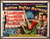 7w214 MILLION DOLLAR MERMAID style B 1/2sh 1952 art of sexy swimmer Esther Williams in swimsuit!