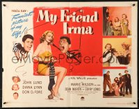 7w224 MY FRIEND IRMA style A 1/2sh 1949 first Dean Martin & Jerry Lewis, wacky image, sexy Marie Wilson!