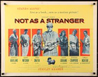 7w240 NOT AS A STRANGER style A 1/2sh 1955 doctor Robert Mitchum, Olivia De Havilland, Frank Sinatra