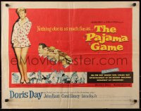 7w247 PAJAMA GAME 1/2sh 1957 sexy full-length image of Doris Day, who chases boys!