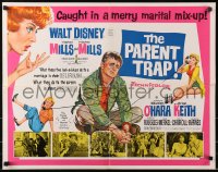 7w249 PARENT TRAP 1/2sh 1961 Walt Disney, Keith, Hayley Mills as separated identical twin teens!