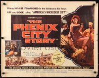 7w251 PHENIX CITY STORY style A 1/2sh 1955 classic noir, it took the military to subdue their sin!
