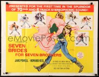 7w277 SEVEN BRIDES FOR SEVEN BROTHERS int'l 1/2sh R1960s Powell & Howard Keel, classic MGM musical!