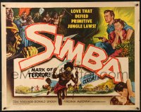7w279 SIMBA 1/2sh 1955 Dirk Bogarde & Virginia McKenna's love defied primitive jungle laws!