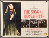 7w282 SONG OF BERNADETTE 1/2sh R1958 artwork of angelic Jennifer Jones by Norman Rockwell!