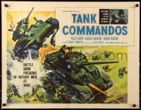 7w300 TANK COMMANDOS 1/2sh 1959 AIP, cool artwork of WWII tanks in battle!