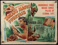 7w304 TARZAN'S MAGIC FOUNTAIN style B 1/2sh 1949 art of Lex Barker vs murderous thugs, Brenda Joyce!