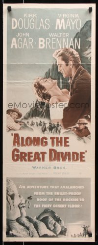7w659 ALONG THE GREAT DIVIDE insert 1951 Kirk Douglas, Mayo is the girl that got under his skin!